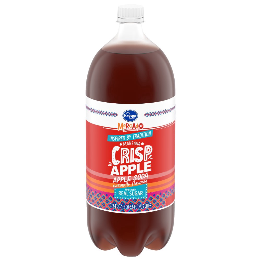 slide 1 of 2, Kroger Mercado Manzana Crisp Apple Soda - 2 liter, 2 liter