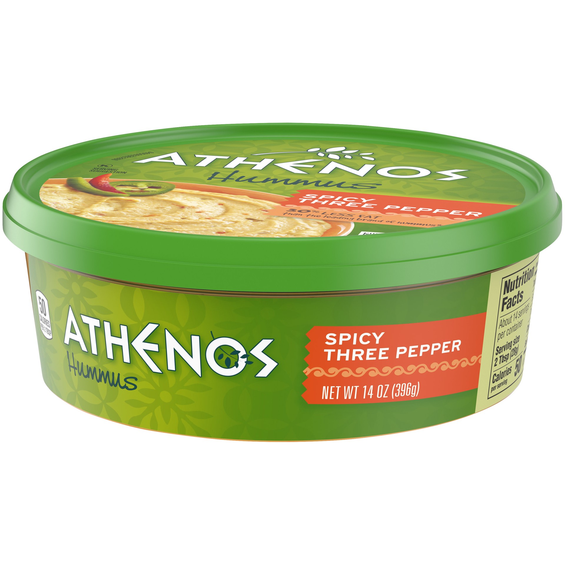 slide 5 of 5, Athenos Spicy Three Pepper Hummus, 14 oz Tub, 14 oz