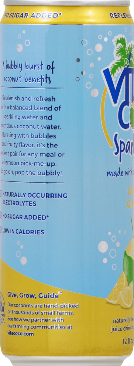 slide 5 of 8, Vita Coco Super Sparkling Coconut Water, Lemon Ginger, 12oz, 12 oz