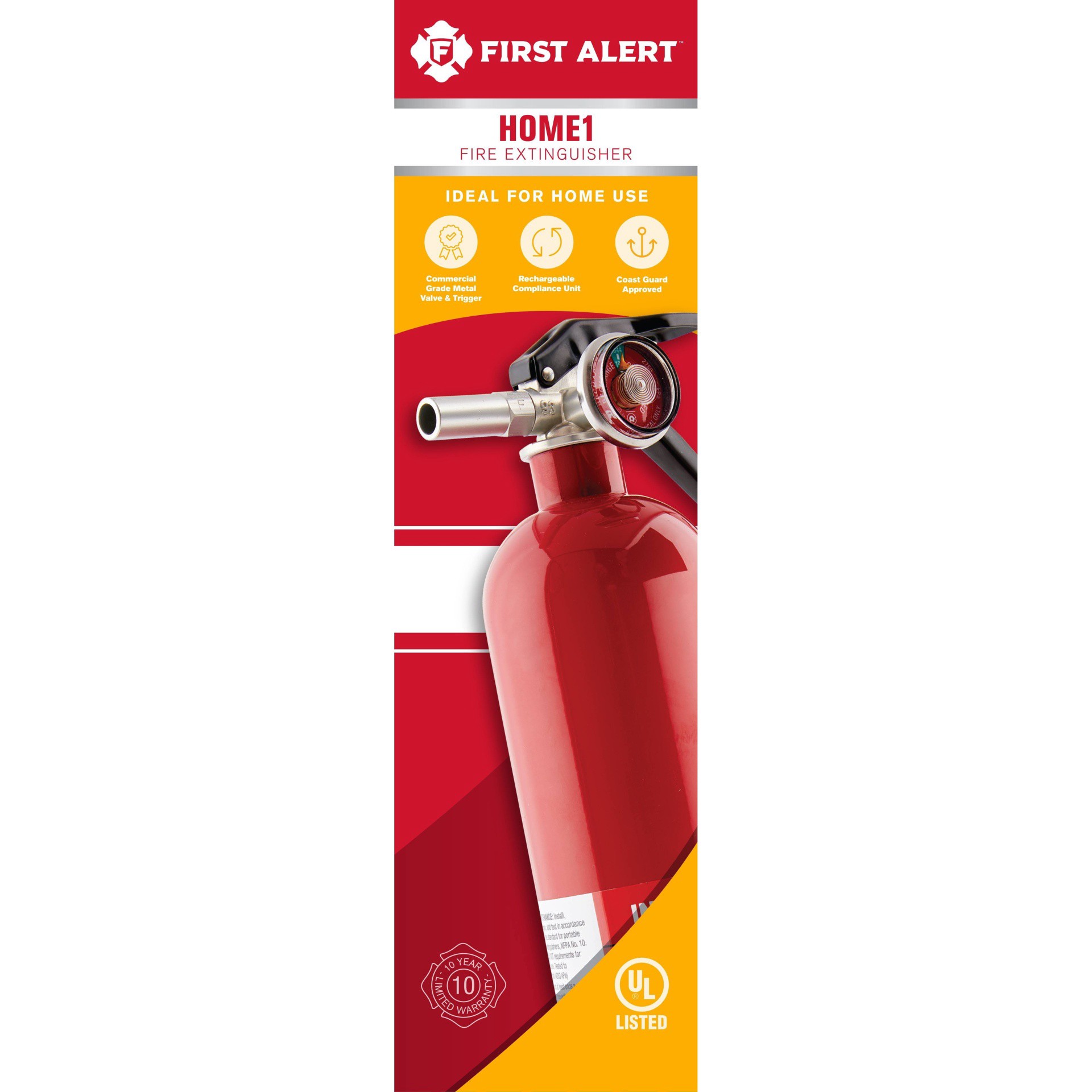 slide 1 of 3, First Alert HOME1 Multipurpose ABC Rechargeable Fire Extinguisher, 4 ct