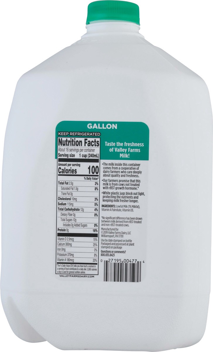 slide 6 of 9, Valley Farms 1% Milkfat Low Fat Milk 1 gl Jug, 1 gal