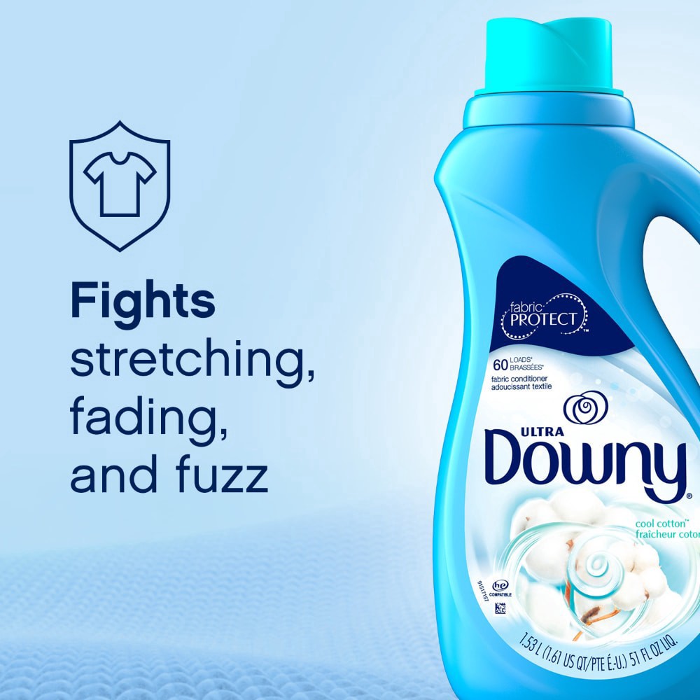 slide 2 of 6, Downy Ultra Cool Cotton Liquid Fabric Softener Fabric Conditioner, 111 fl oz
