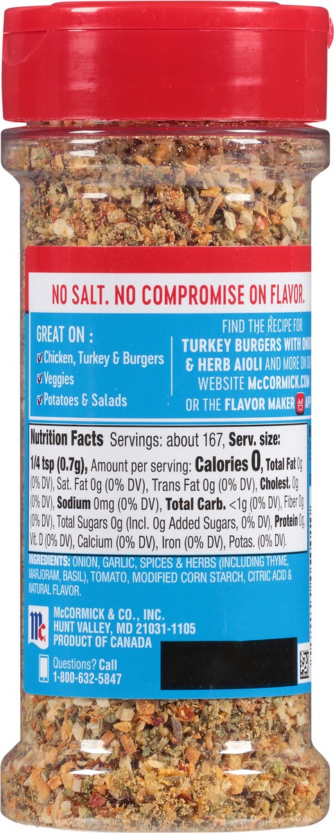 slide 4 of 7, McCormick Salt Free Onion and Herb Seasoning, 4.16 oz, 4.16 oz