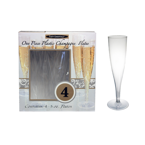 slide 1 of 1, Party Essentials Champagne Flutes, 4 ct
