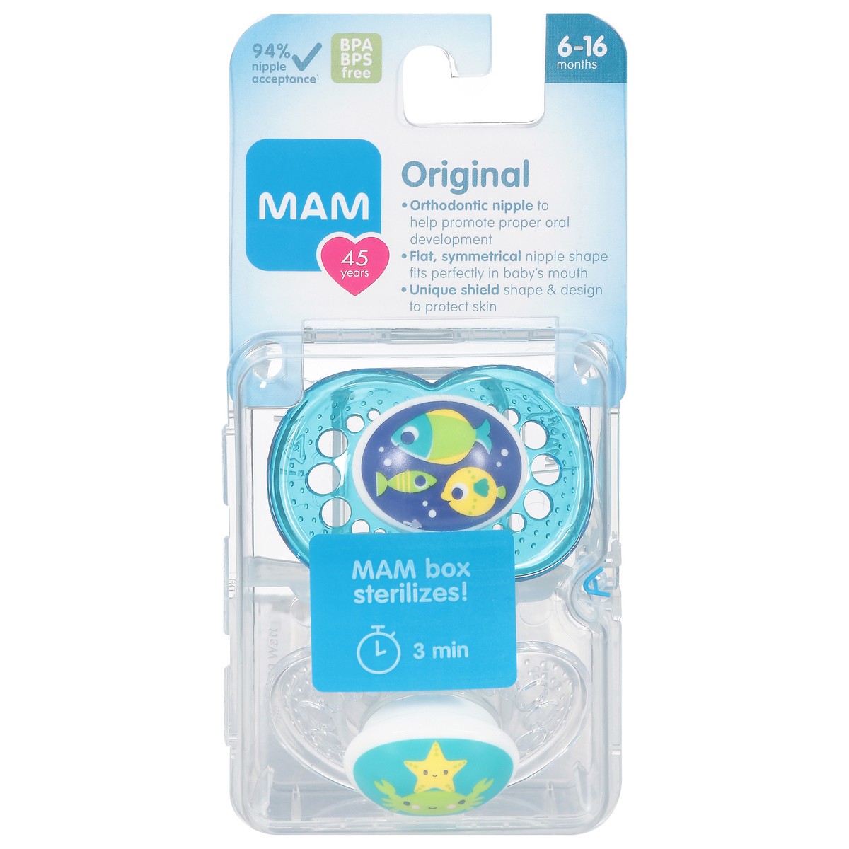 slide 1 of 11, MAM Original Age 6-16 Months Pacifiers 1 ea, 1 ct