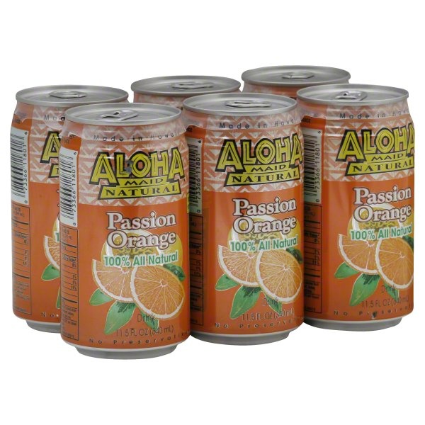 slide 1 of 1, Aloha Maid Passion Orange Drink, 11.5 oz