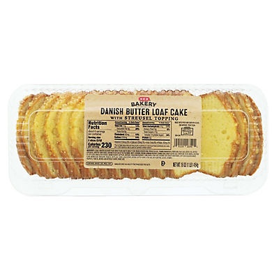 slide 1 of 1, H-E-B Bakery Danish Butter Loaf Cake with Streusel Topping, 16.2 oz