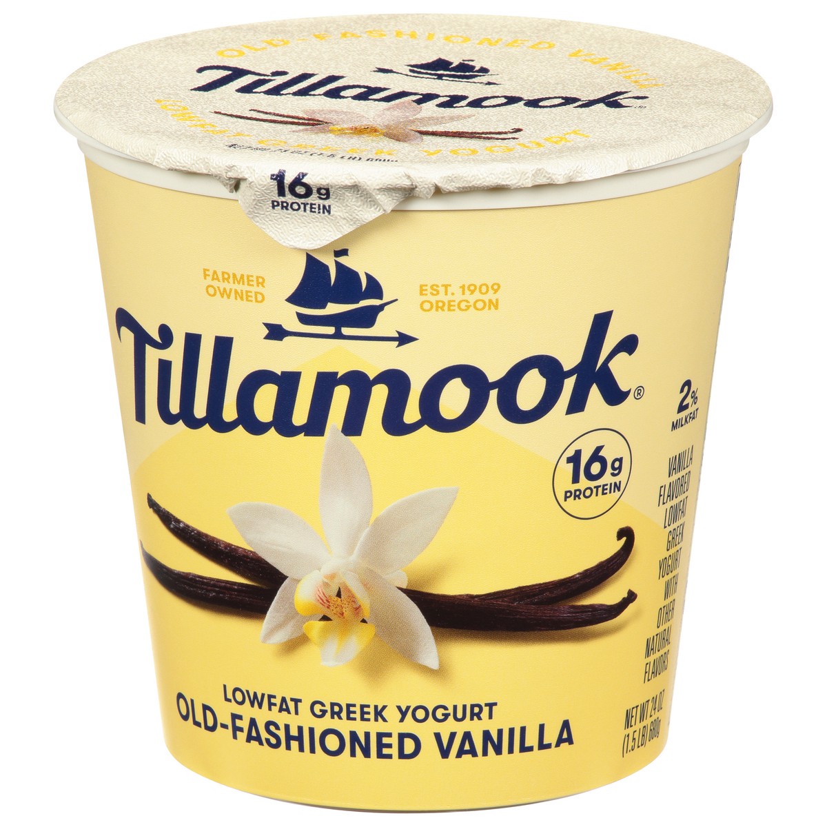 slide 4 of 11, Tillamook Lowfat Greek Old-Fashioned Vanilla Yogurt 24 oz, 24 oz