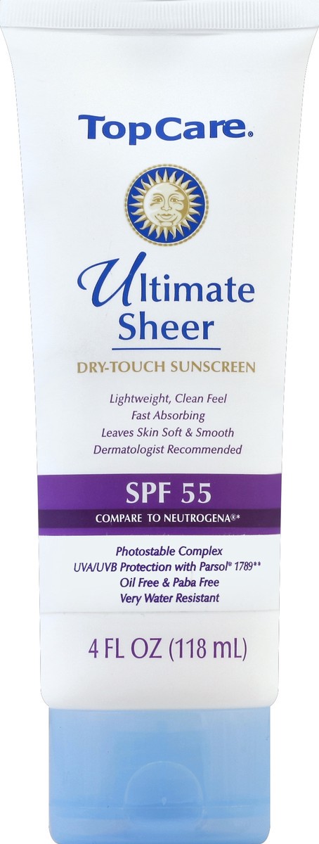 slide 5 of 6, TopCare Ultimate Sheer Dry Touch Sunscreen Lotion SPF 55, 4 fl oz