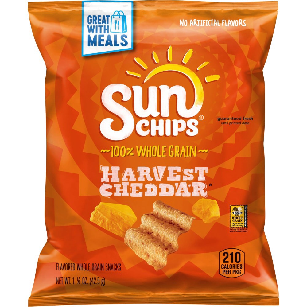 slide 1 of 2, Sunchips Harvest Cheddar Whole Grain Snacks, 1.5 oz