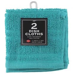 Ritz Teal Dish Cloths 2 Each