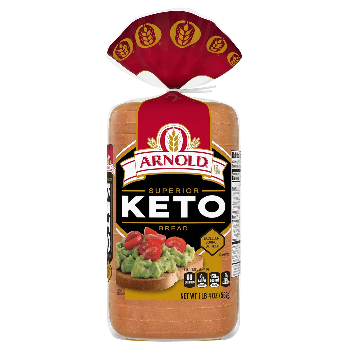 slide 1 of 5, Arnold Superior Keto Bread, 20 oz, 20 oz