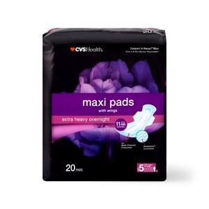 slide 1 of 1, CVS Health Maxi Pads With Wings Extra Heavy Overnight, 20 Ct, 20 ct