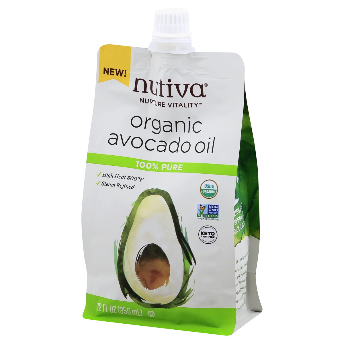 slide 5 of 13, Nutiva Nurture Vitality Organic 100% Pure Avocado Oil 12 oz, 12 oz