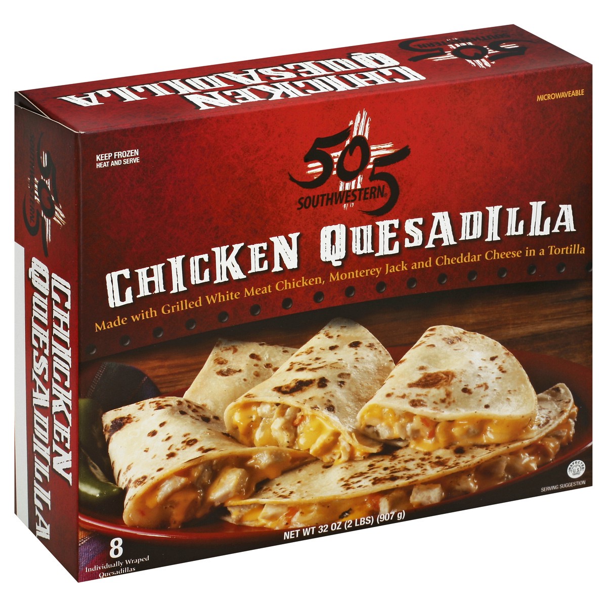 slide 5 of 5, 505 Southwestern Chicken Quesadilla 8 ea, 8 ct