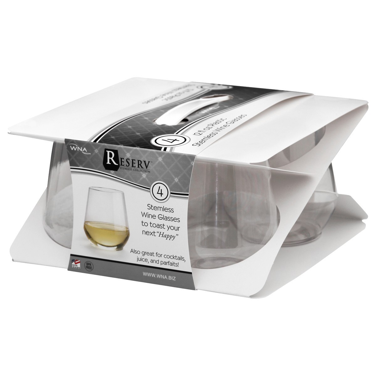 slide 4 of 8, Reserv Stemless Wine Glasses, Plastic, 4 ct