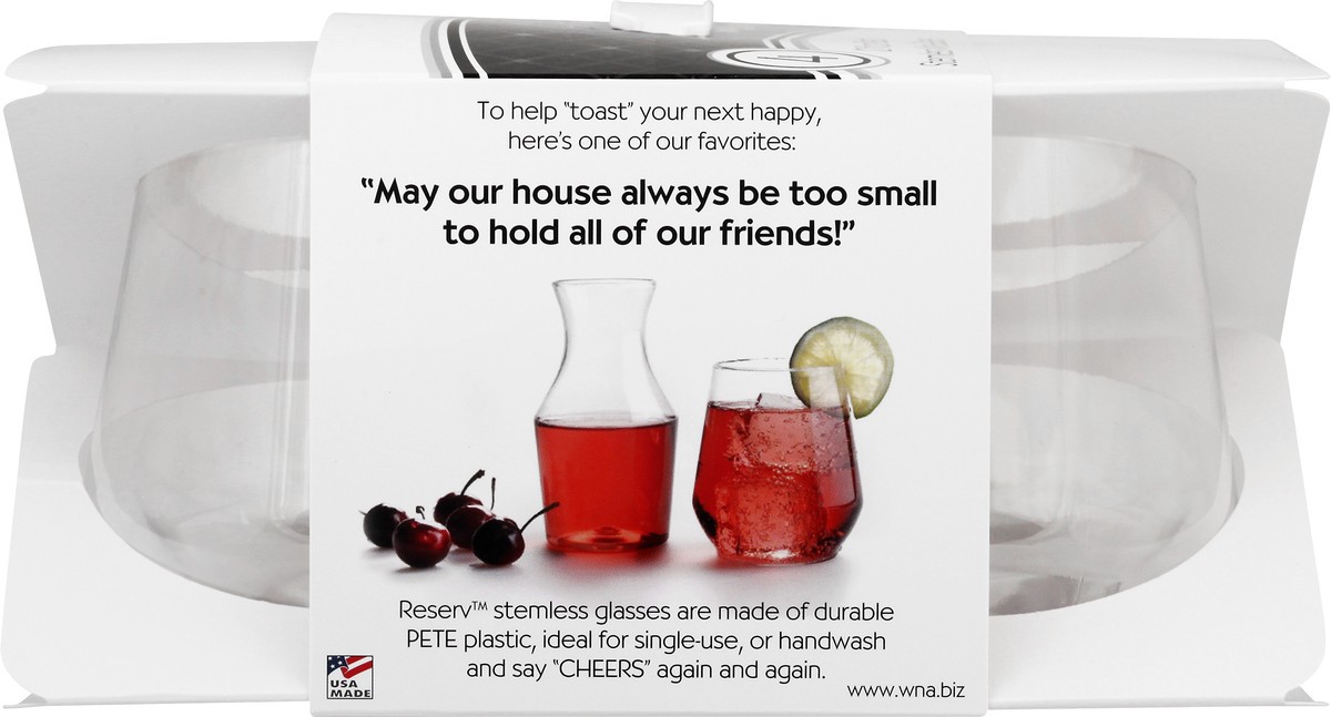 slide 7 of 8, Reserv Stemless Wine Glasses, Plastic, 4 ct