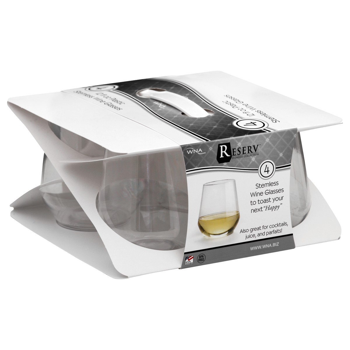 slide 6 of 8, Reserv Stemless Wine Glasses, Plastic, 4 ct