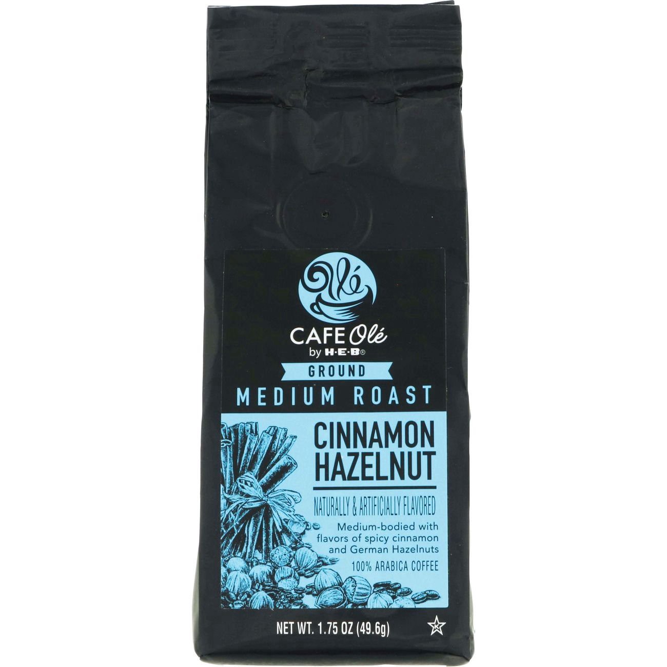 slide 1 of 1, H-E-B Cafe Ole All Purpose Grind Cinnamon Hazelnut Medium Roast Coffee - 1.75 oz, 1.75 oz