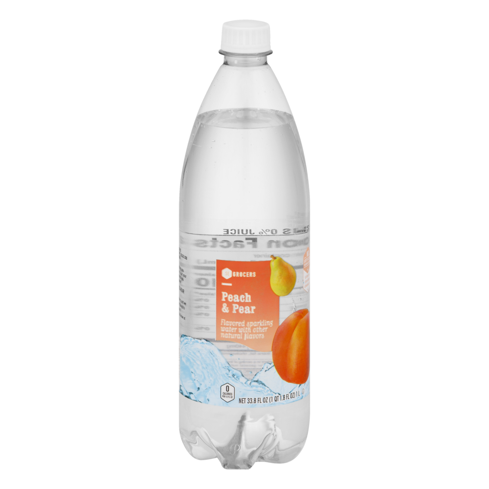 slide 1 of 1, SE Grocers Flavored Sparkling Water Peach & Pear - 1 liter, 1 liter