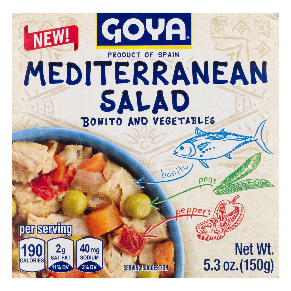 slide 1 of 12, Goya Bonito & Vegetable Mediterranean Salad, 5.29 oz