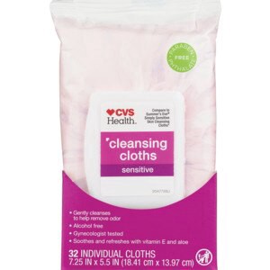 slide 1 of 1, CVS Health Sensitive Skin Cleansing Cloths, 32 Ct, 1 ct