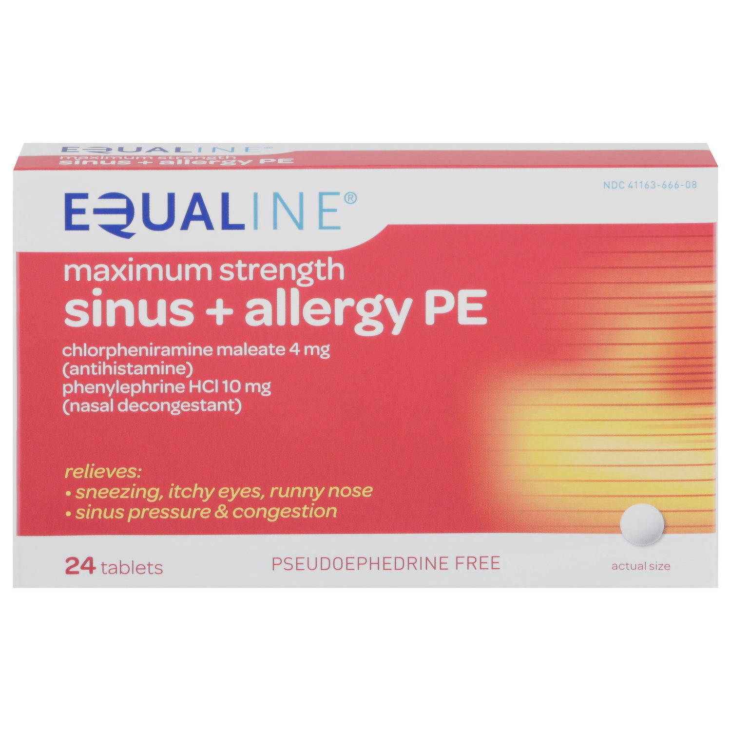 slide 1 of 1, Equaline Sinus Allergy PE Tab, 24 ct