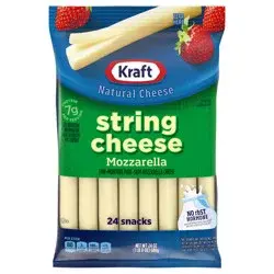 Kraft String Cheese Mozzarella Cheese Snacks, 24 ct Sticks