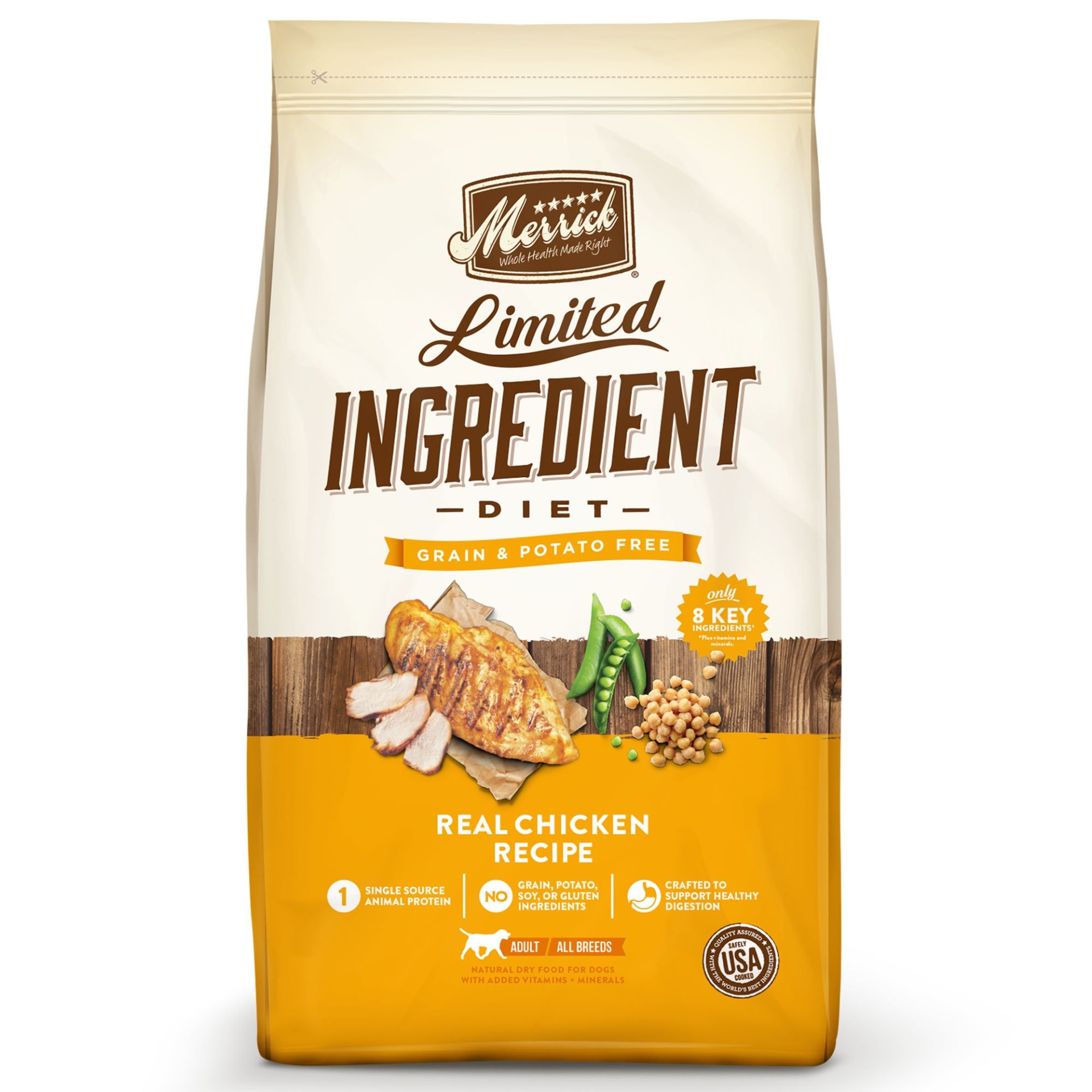 slide 1 of 1, Merrick Grain Free Limited Ingredient Diet Chicken Dry Dog Food, 4 lb