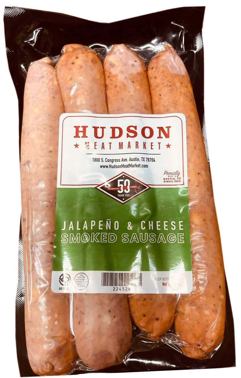 slide 1 of 1, Hudson Meat Market Jalapeno & Cheese Smoked Sausage, 16 oz