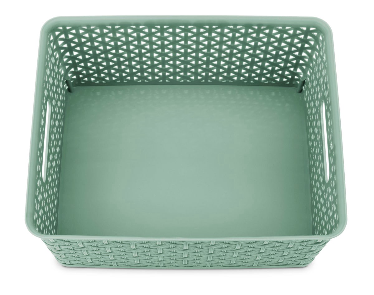 slide 9 of 13, Whitmor Resin Tote Med Loden Frost, MED