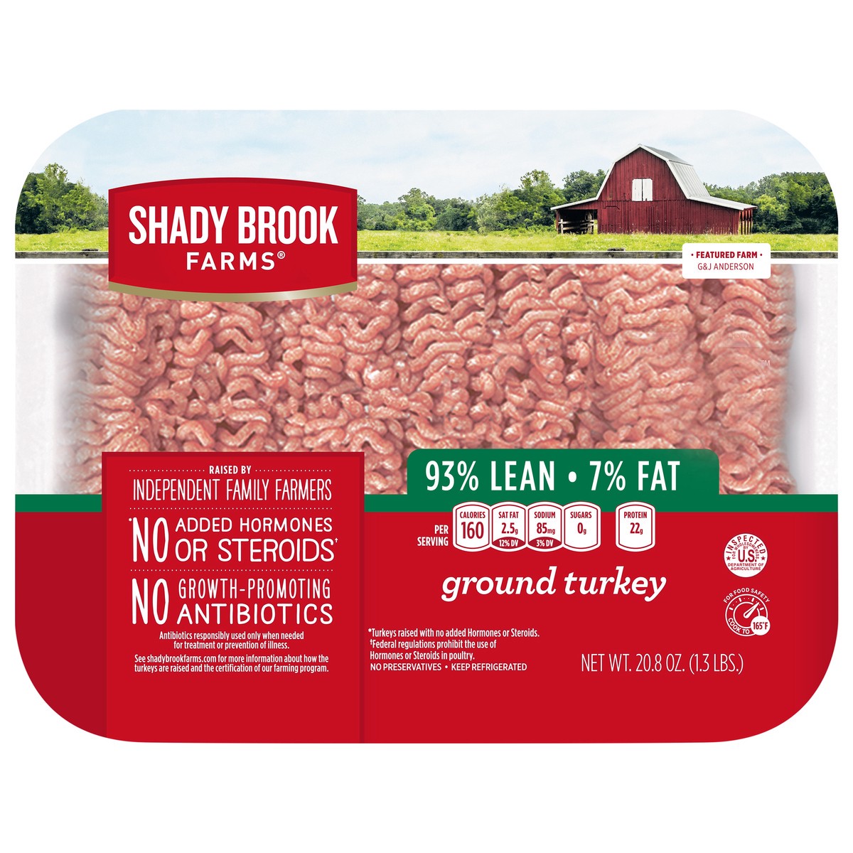 slide 1 of 9, Shady Brook Farms 93% Lean / 7% Fat Ground Turkey Tray, Fresh, 1.3 lbs., 1.3 lb