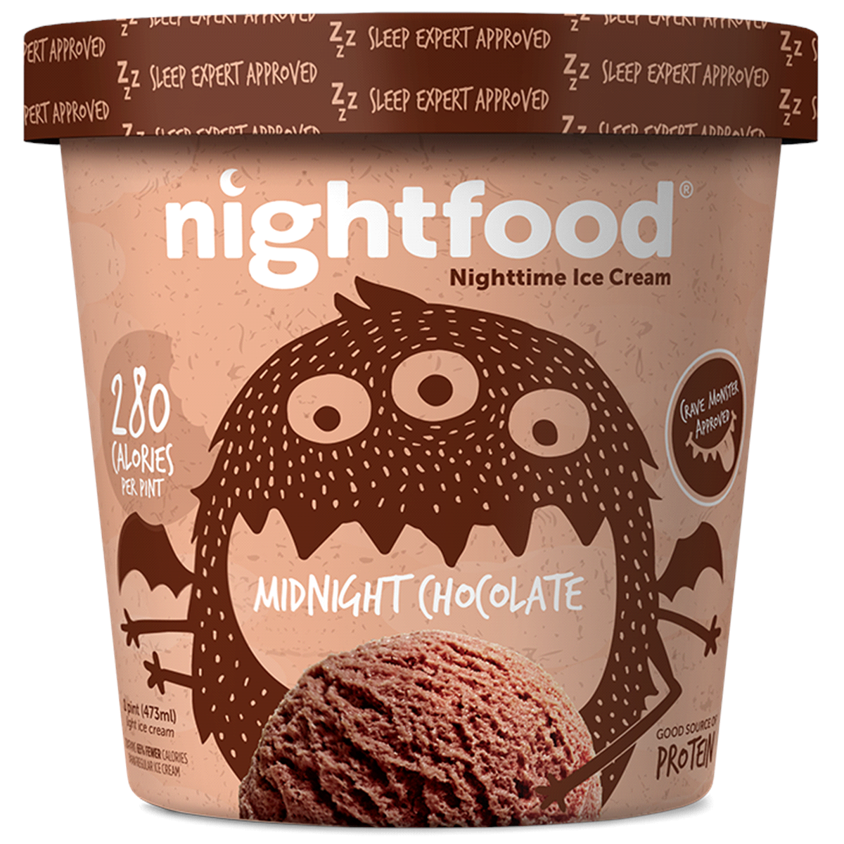 slide 1 of 1, Nightfood Ice Cream, Light, Midnight Chocolate, Nighttime, 16 oz