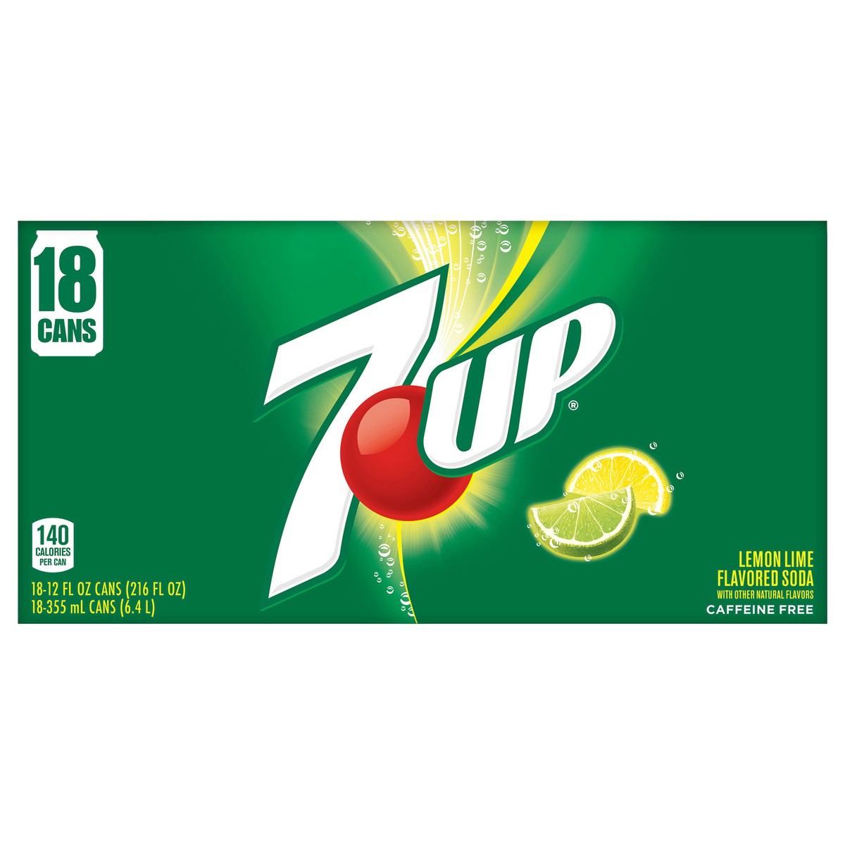 slide 1 of 3, 7UP Lemon Lime Soda- 18 ct, 18 ct
