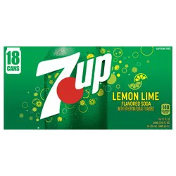 7UP Lemon Lime Soda, 12 fl oz Cans, 18 Pack