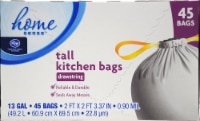 slide 1 of 1, Kroger Home Sense Drawstring Tall Kitchen Bags, 45 ct