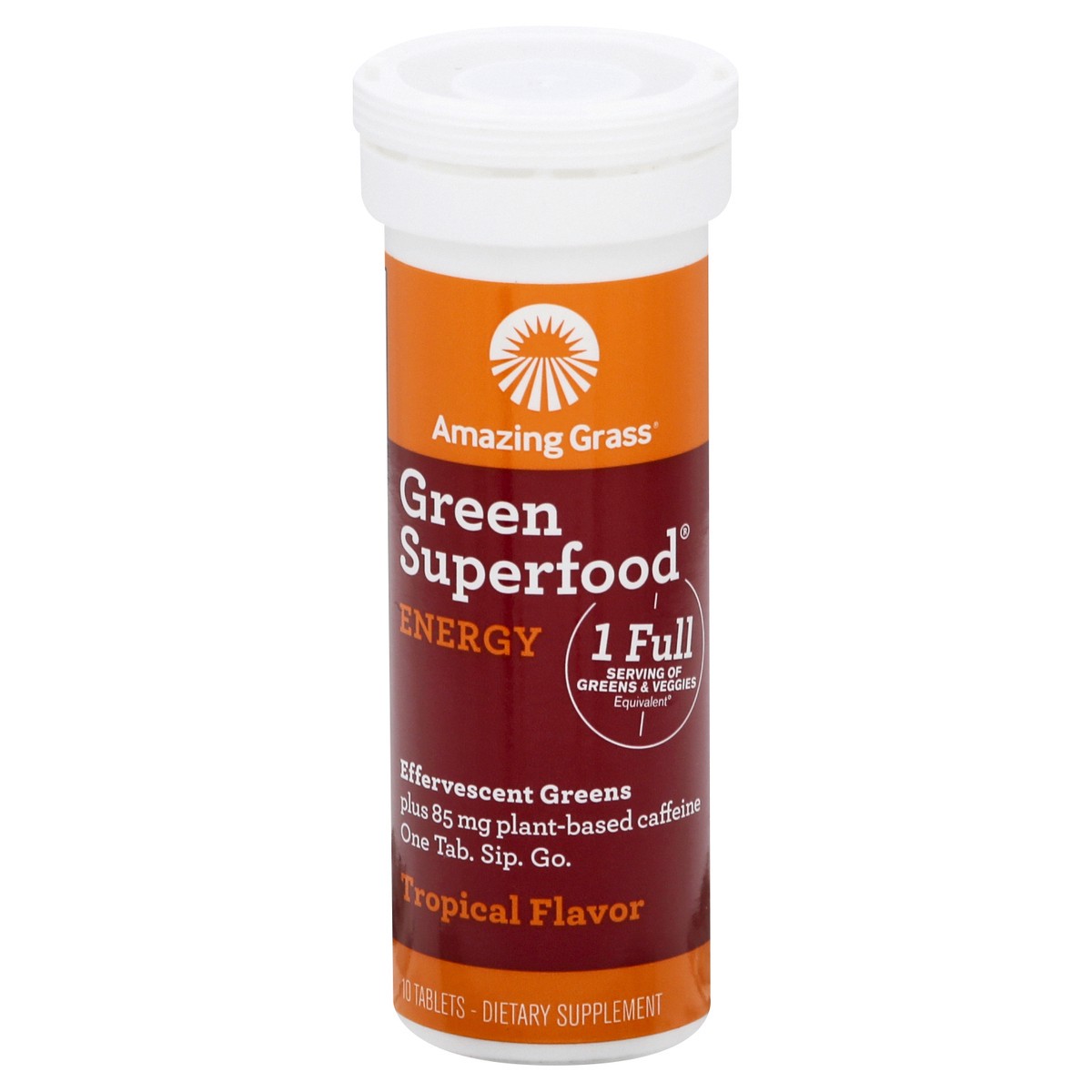 slide 3 of 13, Amazing Grass Tablets Fizzy Green Tropical Energy 10 ea, 10 ct