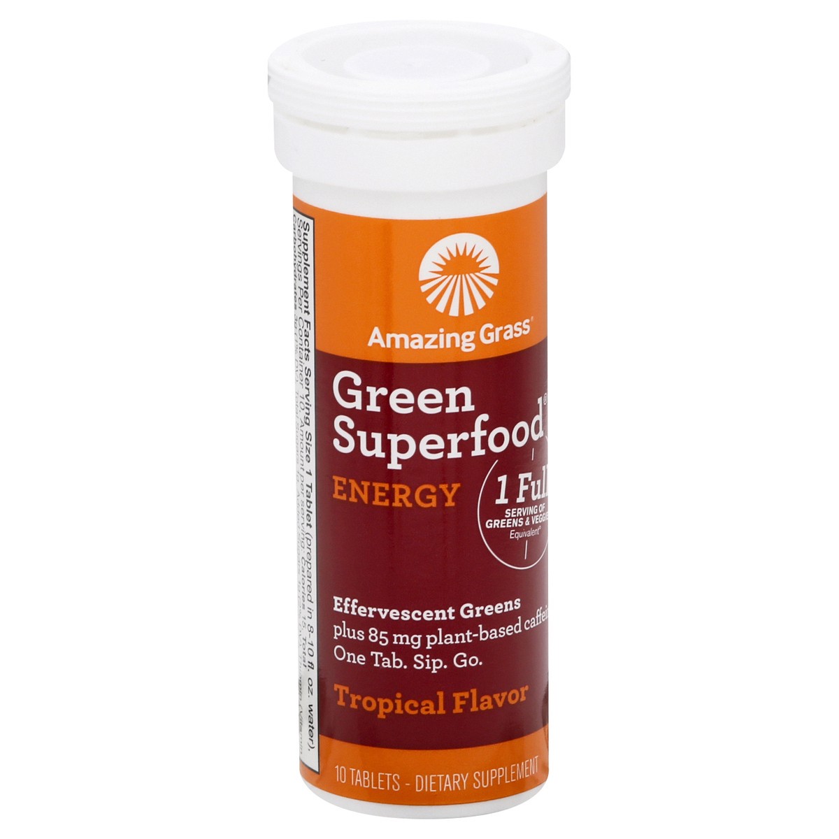 slide 7 of 13, Amazing Grass Tablets Fizzy Green Tropical Energy 10 ea, 10 ct