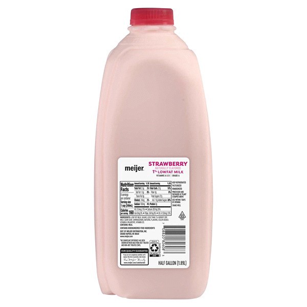 slide 4 of 5, Meijer 1% Low Fat Strawberry Milk, 1/2 gal