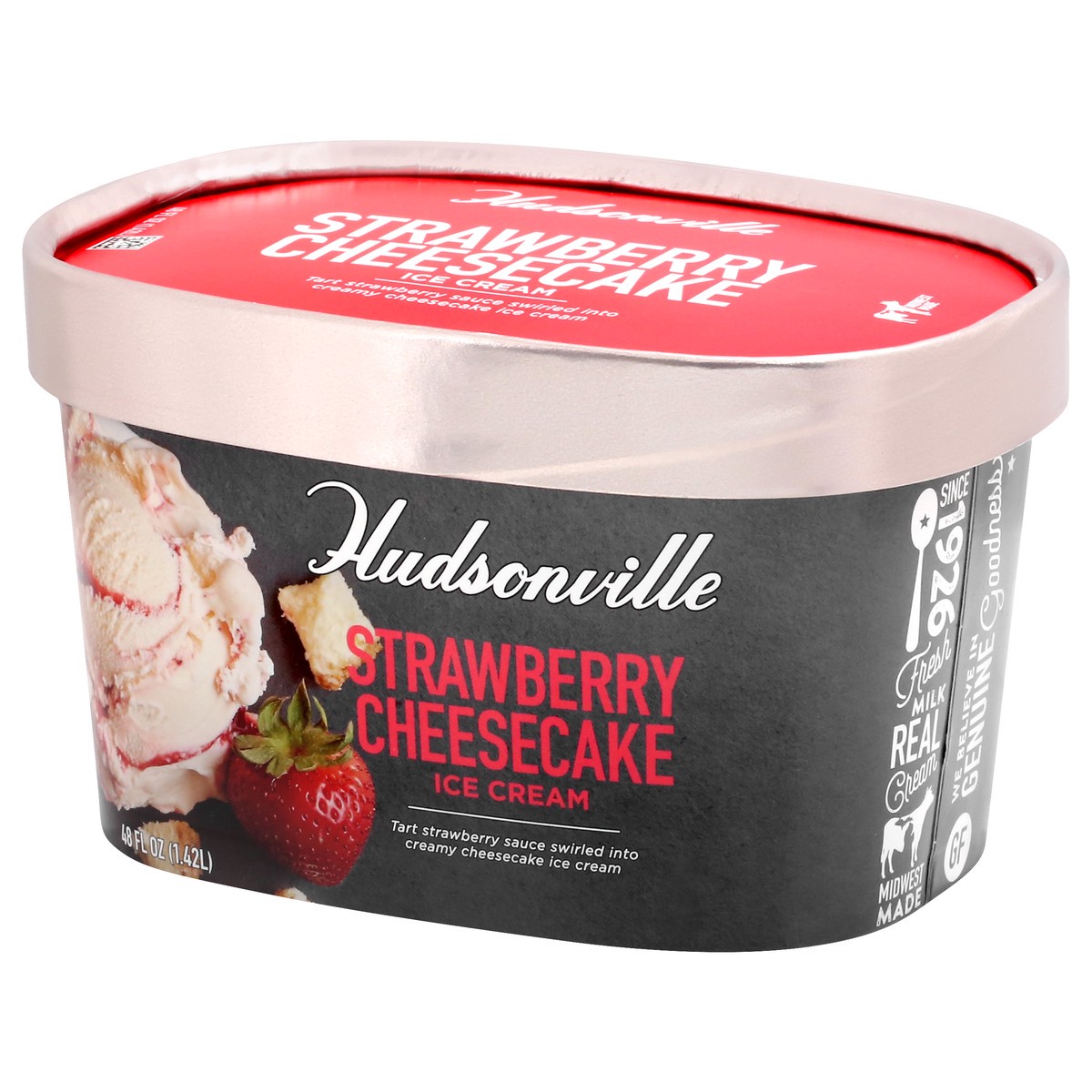 slide 9 of 9, Hudsonville Strawberry Cheesecake Ice Cream 48 oz, 48 oz