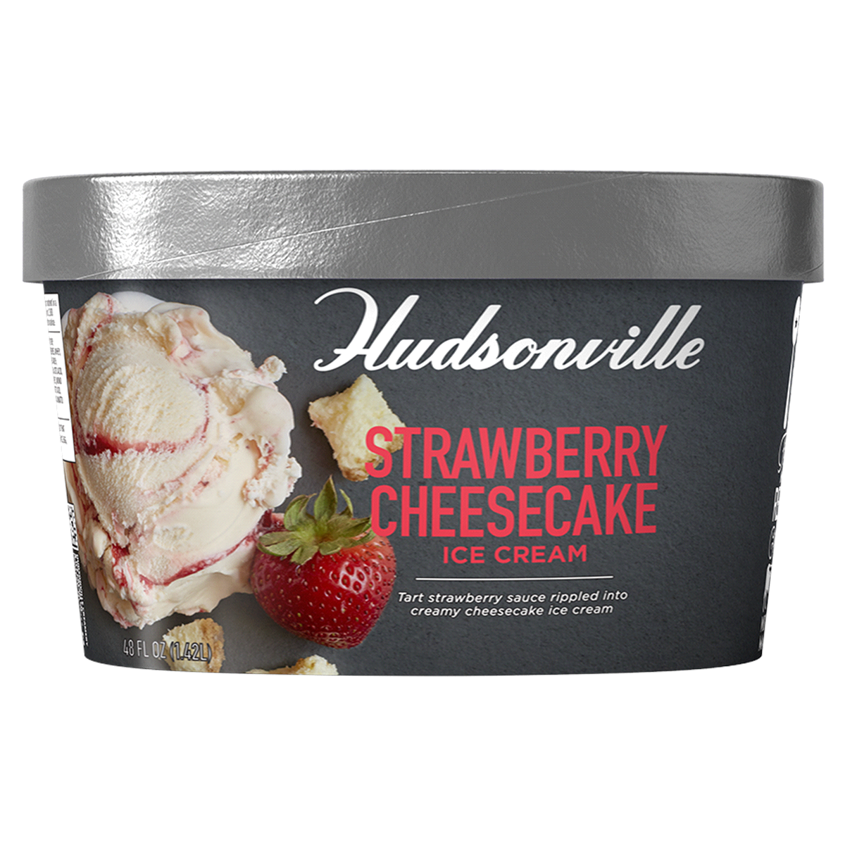 slide 1 of 21, Hudsonville Ice Cream, Strawberry Cheesecake, 48 oz
