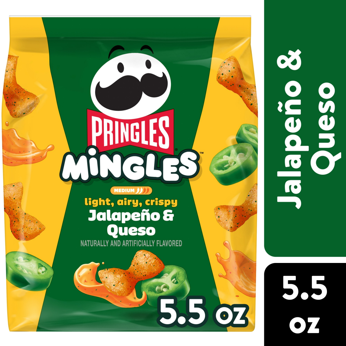 slide 1 of 4, Pringles Mingles Puffed Snacks Jalapeno and Queso, 5.5 oz