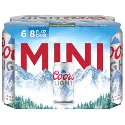 Coors Light Beer Mini 6 - 8 fl oz Cans