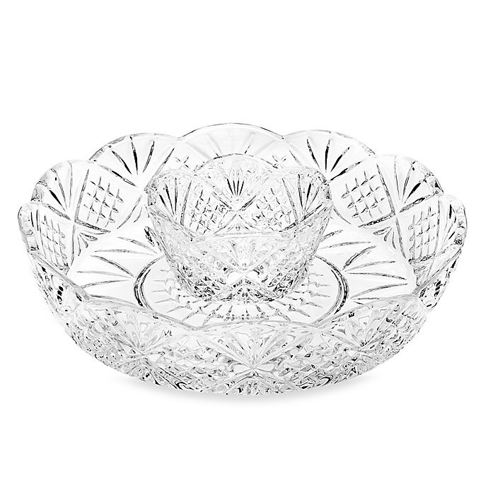 slide 1 of 1, Godinger Dublin Crystal Silver Mini Chip and Dip Server, 1 ct