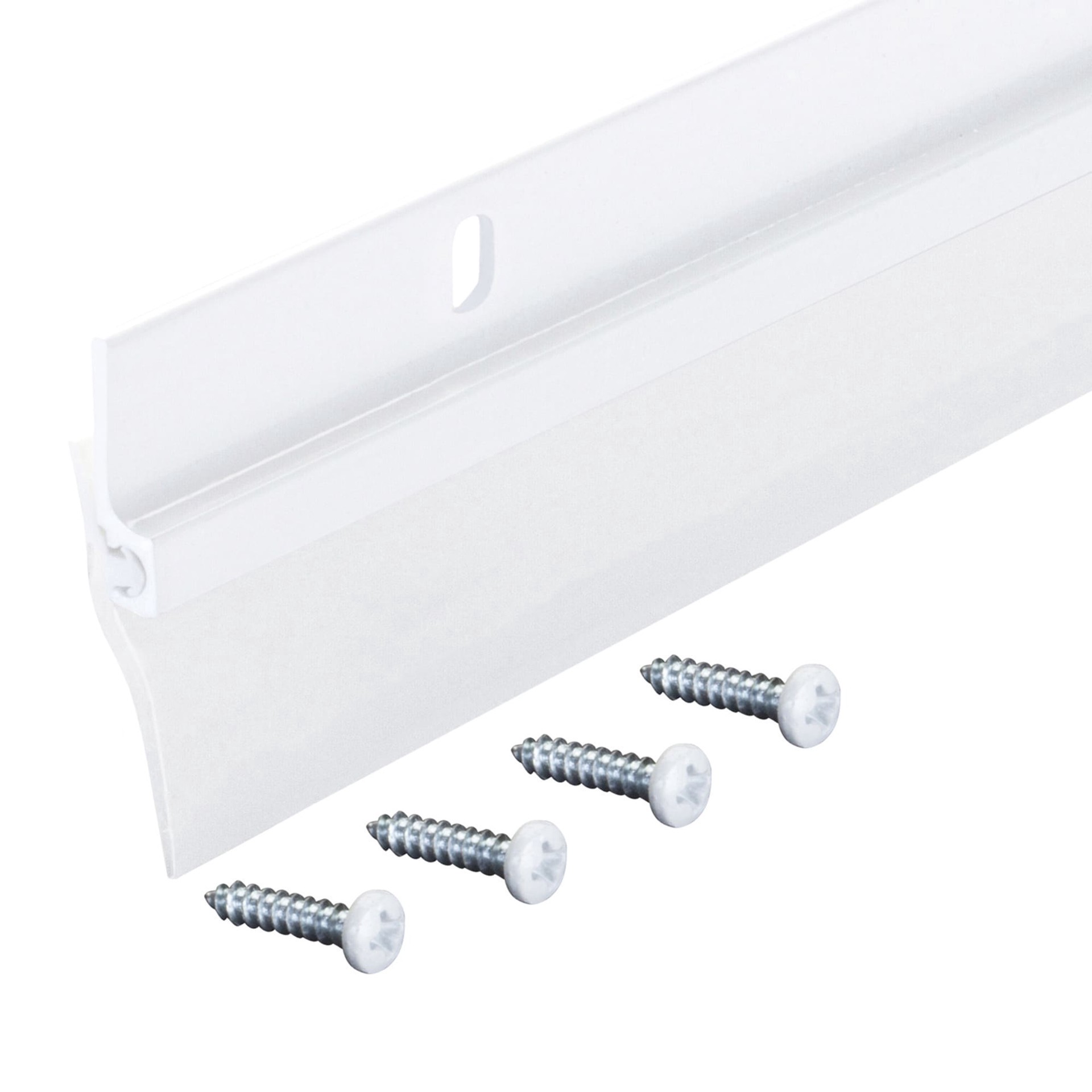 slide 6 of 6, M-D 36-in White Door Sweep (Install with Screws), 1 ct