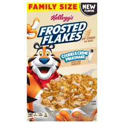 Kellogg''s Frosted Flakes Breakfast Cereal, Kids Cereal, Family Breakfast, Family Size, Cookies and Creme Milkshake, 21.9oz Box (1 Box)