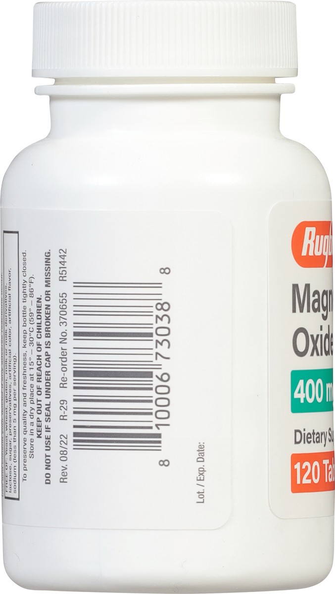 slide 13 of 14, Rugby 400 mg Magnesium Oxide 120 Tablets, 120 ct