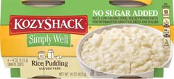 Kozy Shack Simply Well Rice Pudding Snack Cups, Gluten Free Dessert, 4 oz, 4 Count