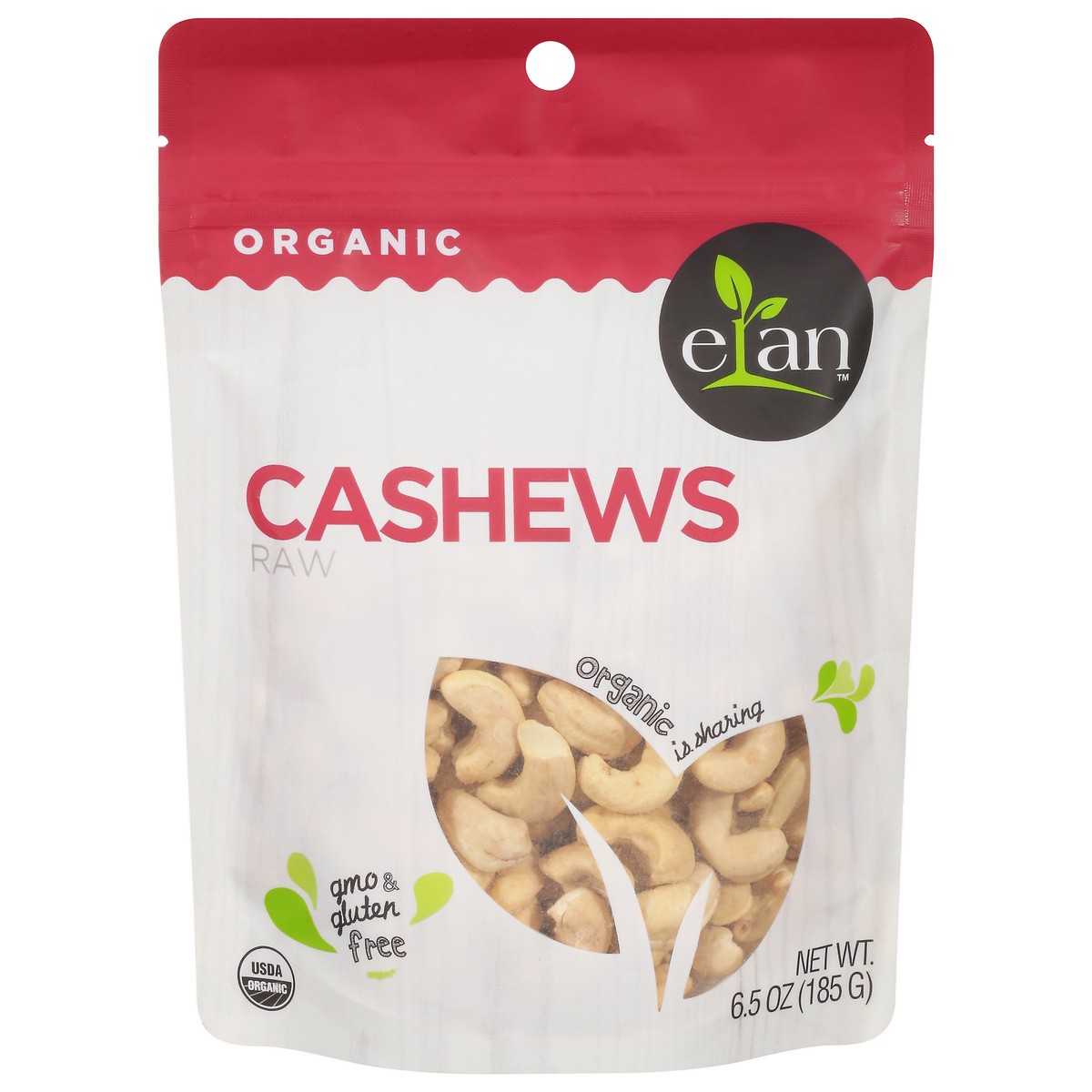 slide 1 of 12, Elan Raw Cashews, 6.5 oz