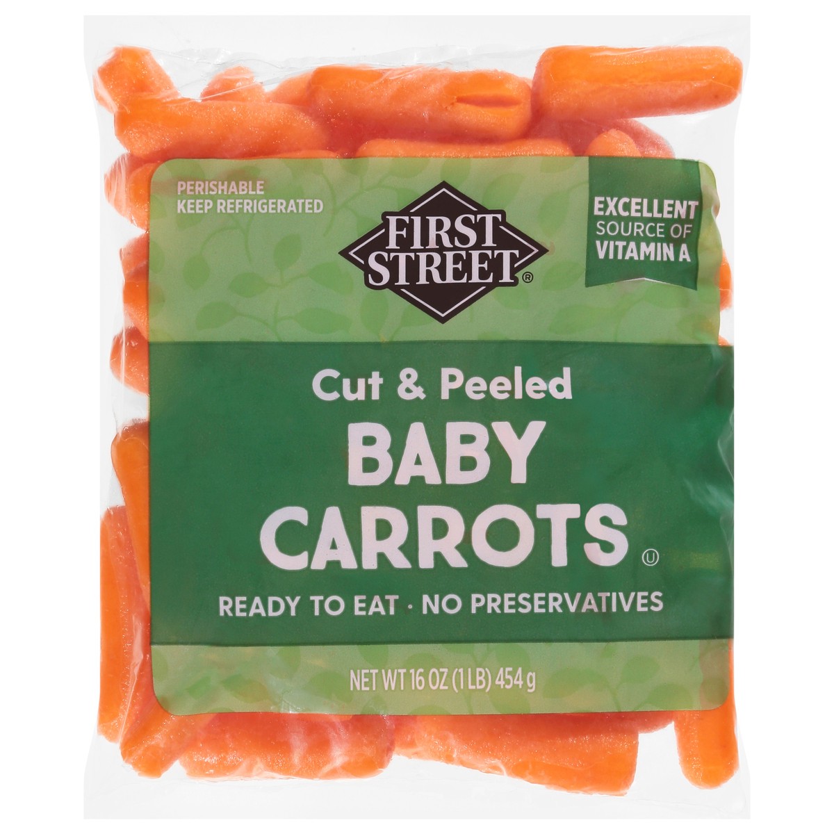 slide 1 of 13, First Street Mini Peeled Carrot, 16 oz
